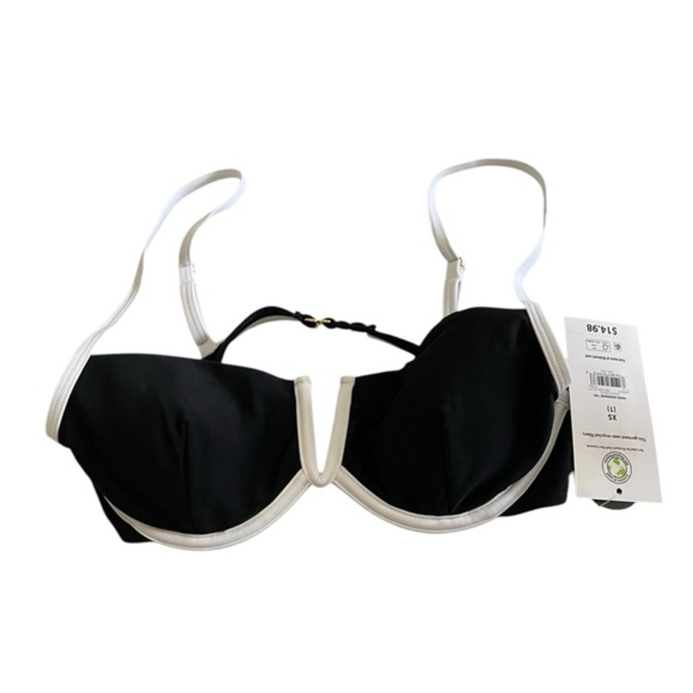 BMWT No Boundaries Black and White Underwire Bikini Top (Black & White, XS)